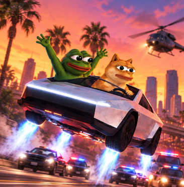 Police chase under the palm trees